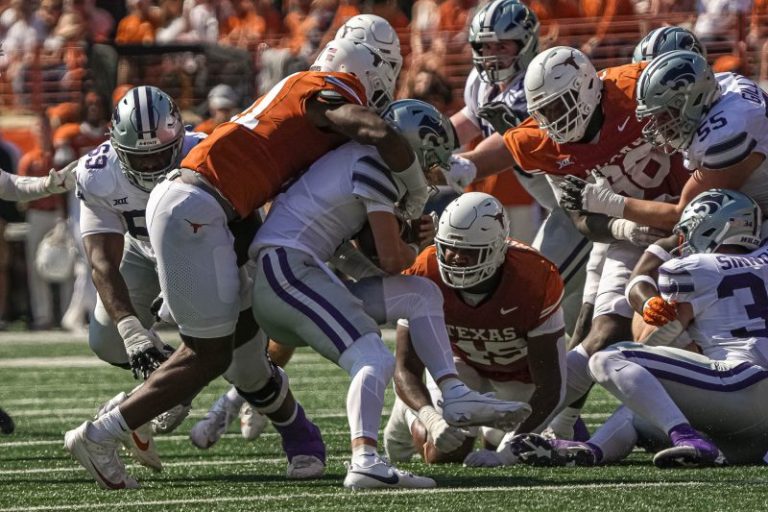 No. 6 Texas holds off Kansas State with goal-line stand in overtime