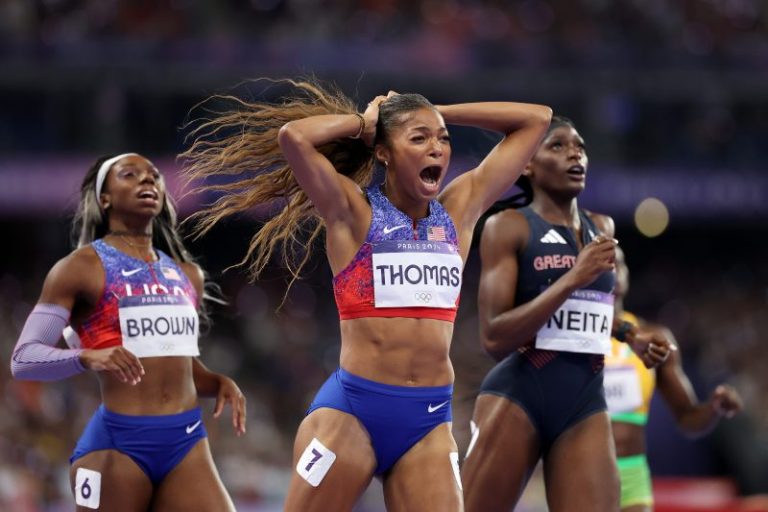 Gabby Thomas wins Olympic gold medal in 200-meter track race
