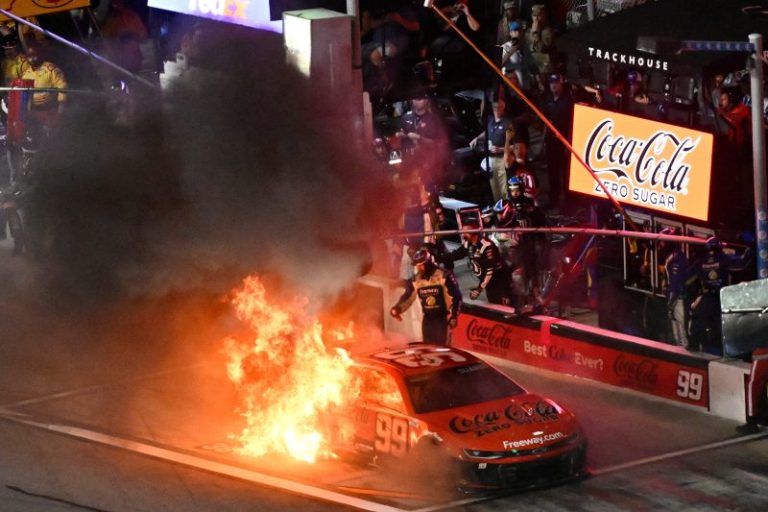LOOK: NASCAR driver’s car catches fire at Daytona