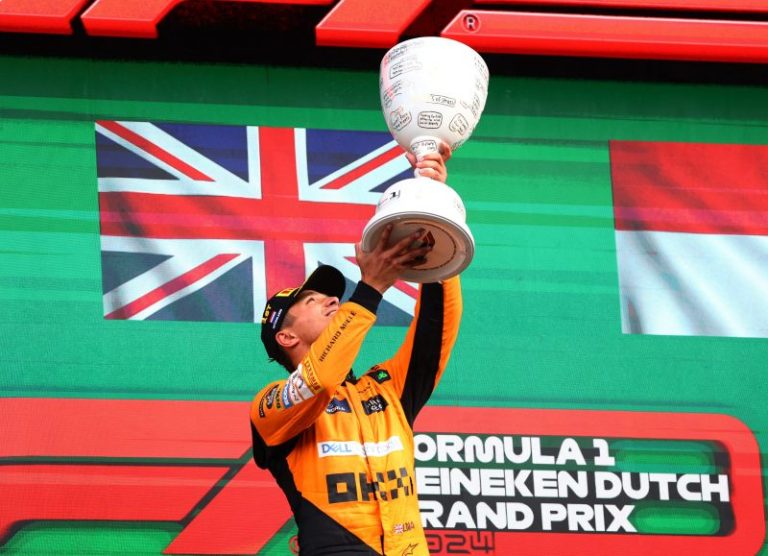 British driver snaps Max Verstappen’s home win streak at Dutch GP