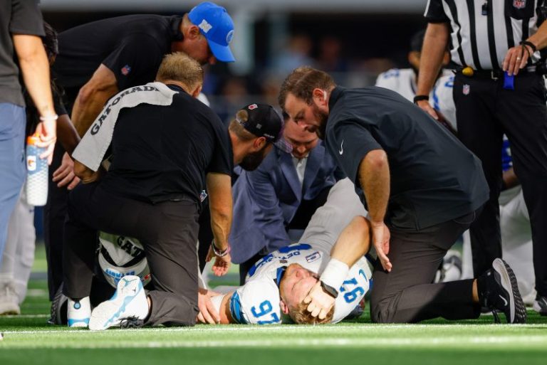 Aidan Hutchinson injury update: Lions DE suffers broken tibia
