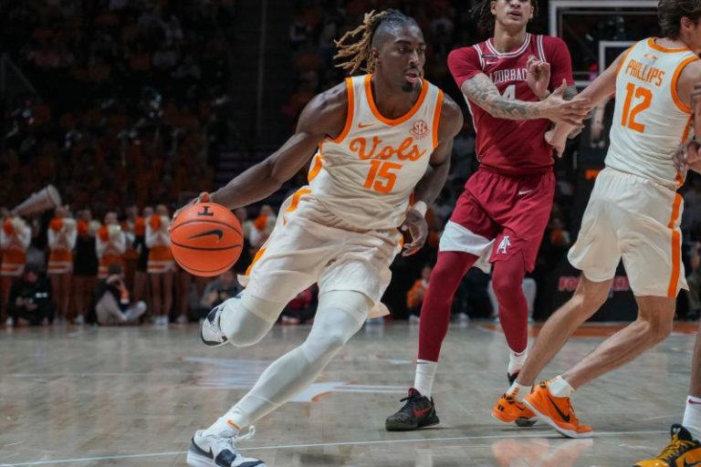Tennessee still No. 1 as Kansas tumbles in men’s basketball poll