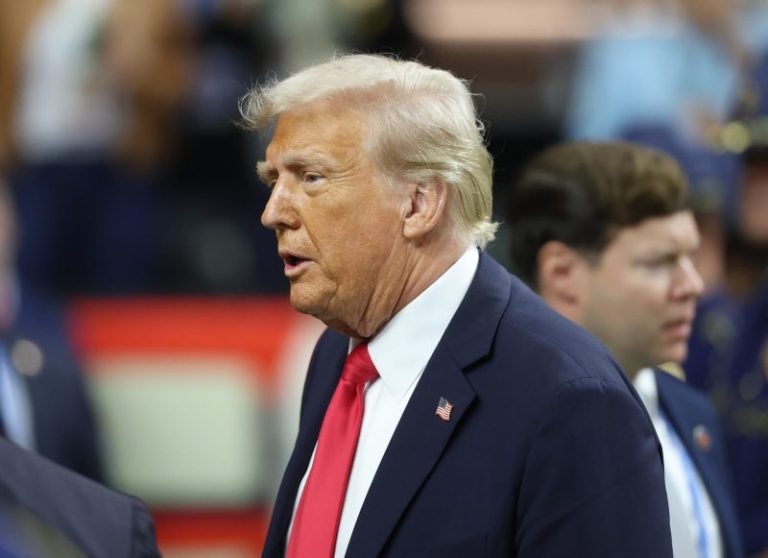 President Donald Trump makes appearance at Super Bowl 59