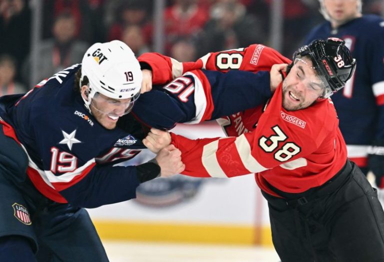 Watch: Team USA and Team Canada brawl at start of 4 Nations game