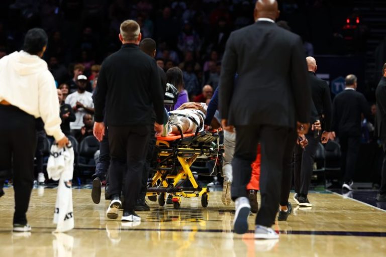 NBA rookie stretchered off court after scary fall