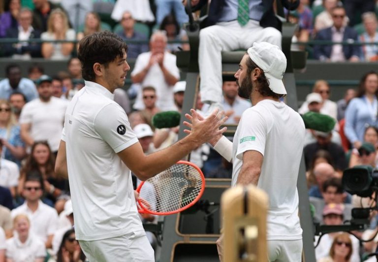 American fifth seed reaches Wimbledon quarters after opponent retires