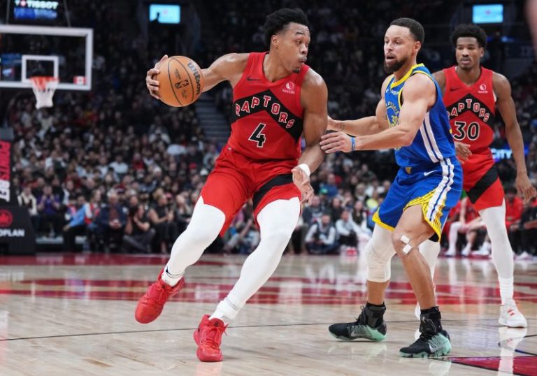 Raptors upend Warriors behind Scottie Barnes’ historic triple-double